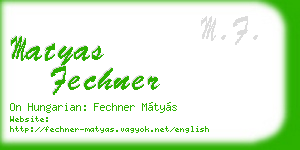 matyas fechner business card